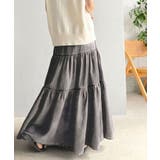 ヴィンテージ感漂う。綿100％ シワ加工デニムティアードスカート | Classical Elf  | 詳細画像3 