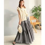 ヴィンテージ感漂う。綿100％ シワ加工デニムティアードスカート | Classical Elf  | 詳細画像5 