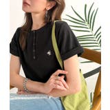 すっきり華奢魅せ。袖ロールアップ胸刺繍入りヘンリーネックリブTシャツ (半袖) | Classical Elf | 詳細画像9