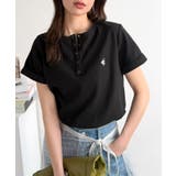 すっきり華奢魅せ。袖ロールアップ胸刺繍入りヘンリーネックリブTシャツ (半袖) | Classical Elf | 詳細画像12