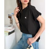 すっきり華奢魅せ。袖ロールアップ胸刺繍入りヘンリーネックリブTシャツ (半袖) | Classical Elf | 詳細画像13