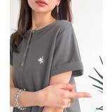 すっきり華奢魅せ。袖ロールアップ胸刺繍入りヘンリーネックリブTシャツ (半袖) | Classical Elf | 詳細画像18