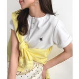 すっきり華奢魅せ。袖ロールアップ胸刺繍入りヘンリーネックリブTシャツ (半袖) | Classical Elf | 詳細画像2
