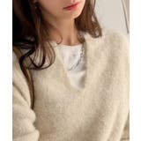 ゆったりふんわり♪シャギーで華やぐ旬顔へ。袖ボタン付きキーネックニット | Classical Elf | 詳細画像43