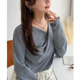 一枚で絵になる、美しい首元。綿100%シルケット素材ドレープネックデザイントップ… | Classical Elf | 詳細画像31