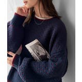 ネイビー | ゆるっと可愛く、ちょっとレトロな存在感。体型カバーも叶う♪ドットライクジャガード… | Classical Elf