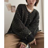 一枚で“レトロ可愛い”が完成。ドットライクジャガード×配色ライン ニットカーディ… | Classical Elf | 詳細画像12