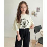 【キッズ】親子リンクコーデ可能◎綿100%カレッジピグメント袖フリルTシャツ | Classical Elf kids | 詳細画像4 