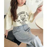 【キッズ】親子リンクコーデ可能◎綿100%カレッジピグメント袖フリルTシャツ | Classical Elf kids | 詳細画像5 