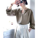 てろんとしなやか。ギャザー袖バンドカラーシャツ | Classical Elf | 詳細画像7