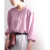 てろんとしなやか。ギャザー袖バンドカラーシャツ | Classical Elf | 詳細画像13