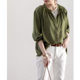 てろんとしなやか。ギャザー袖バンドカラーシャツ | Classical Elf | 詳細画像36