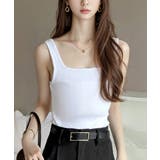 ランダムリブ スクエア無地2wayタンクトップ | Classical Elf | 詳細画像4