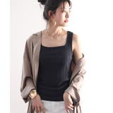 チャコールグレー | ランダムリブ スクエア無地2wayタンクトップ | Classical Elf