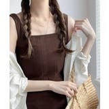 アイスグレー | ランダムリブ スクエア無地2wayタンクトップ | Classical Elf