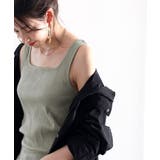 オレンジ | ランダムリブ スクエア無地2wayタンクトップ | Classical Elf