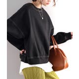 バックステッチショート丈オーバーサイズシンプル無地スウェット(長袖) | Classical Elf | 詳細画像1