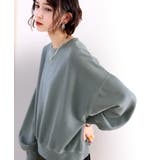 ダスティブルー | バックステッチショート丈オーバーサイズシンプル無地スウェット(長袖) | Classical Elf