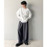 ゆるさとスタイリッシュを両立。オーバーサイズウェーブ柄ジャガード長袖Tシャツ | Classical Elf Men | 詳細画像8