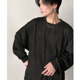 ゆるさとスタイリッシュを両立。オーバーサイズウェーブ柄ジャガード長袖Tシャツ | Classical Elf Men | 詳細画像12