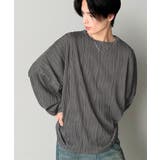 ゆるさとスタイリッシュを両立。オーバーサイズウェーブ柄ジャガード長袖Tシャツ | Classical Elf Men | 詳細画像20