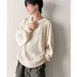 ゆるさとスタイリッシュを両立。オーバーサイズウェーブ柄ジャガード長袖Tシャツ | Classical Elf Men | 詳細画像26