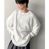 ゆるさとスタイリッシュを両立。オーバーサイズウェーブ柄ジャガード長袖Tシャツ | Classical Elf Men | 詳細画像2