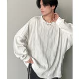 ゆるさとスタイリッシュを両立。オーバーサイズウェーブ柄ジャガード長袖Tシャツ | Classical Elf Men | 詳細画像3