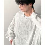 ゆるさとスタイリッシュを両立。オーバーサイズウェーブ柄ジャガード長袖Tシャツ | Classical Elf Men | 詳細画像4