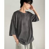 涼しくキマる、大人のリラックス。オーバーサイズウェーブ柄ジャガード半袖Tシャツ | Classical Elf Men | 詳細画像15