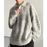 ライトグレー | 「まるで毛布。」モヘアライクシャギー素材ニットポロシャツ Mohair Like | Classical Elf Men