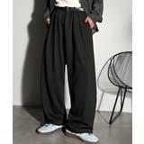 ブラック | 「まるでスラックス！」ベルトループ付き2タックカーブシルエットスウェットパンツ | Classical Elf Men