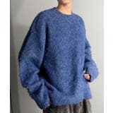 ブルー | 「深みのある1着。」ミックスシャギー素材クルーネックセーター Mixed | Classical Elf Men