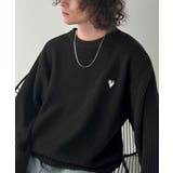 ブラック | 「究極スタンダード」畔編みオーバーサイズクルーネックセーター Oversized | Classical Elf Men