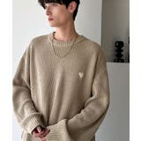 ベージュ | 「究極スタンダード」畔編みオーバーサイズクルーネックセーター Oversized | Classical Elf Men