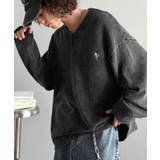 「自分ウケ最強。」綿100％刺繍入りピグメント加工Vネックセーター | Classical Elf Men | 詳細画像6 