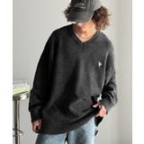 「自分ウケ最強。」綿100％刺繍入りピグメント加工Vネックセーター | Classical Elf Men | 詳細画像7 