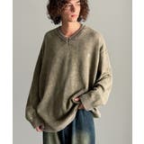 「自分ウケ最強。」綿100％刺繍入りピグメント加工Vネックセーター | Classical Elf Men | 詳細画像14 