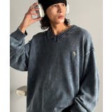 「自分ウケ最強。」綿100％刺繍入りピグメント加工Vネックセーター | Classical Elf Men | 詳細画像24 