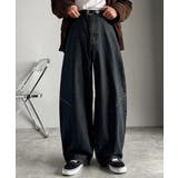 ワンウォッシュ | 「シルエットで語る。」ブラスト加工カーブシルエットバレルレッグデニムパンツ | Classical Elf Men