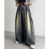 インディゴブルー | ヴィンテージ加工3タックワイドバルーンデニムパンツ Vintage Washed | Classical Elf Men