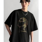 ブラック | 「視線を独り占め。」フェイスグラフィックオーバーサイズTシャツ Face | Classical Elf Men