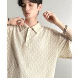 「透け感、モードの余韻。」衿ダブルライン使いレース柄ニットポロシャツ Lace … | Classical Elf Men | 詳細画像7 