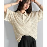 「透け感、モードの余韻。」衿ダブルライン使いレース柄ニットポロシャツ Lace … | Classical Elf Men | 詳細画像15 