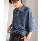 「透け感、モードの余韻。」衿ダブルライン使いレース柄ニットポロシャツ Lace … | Classical Elf Men | 詳細画像17 