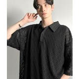 「透け感、モードの余韻。」衿ダブルライン使いレース柄ニットポロシャツ Lace … | Classical Elf Men | 詳細画像1 