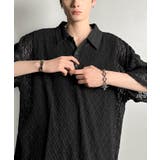 「透け感、モードの余韻。」衿ダブルライン使いレース柄ニットポロシャツ Lace … | Classical Elf Men | 詳細画像3 