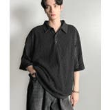 「透け感、モードの余韻。」衿ダブルライン使いレース柄ニットポロシャツ Lace … | Classical Elf Men | 詳細画像4 