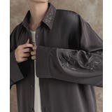 チャコールグレー | 「魅せる服。」刺繍使いルーズドレープシャツ（長袖） Embroidery Loo… | Classical Elf Men