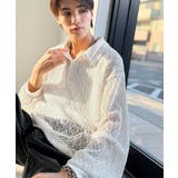 「透け感、モードの余韻。」衿ダブルライン使いレース柄ニットポロシャツ Doubl… | Classical Elf Men | 詳細画像9 